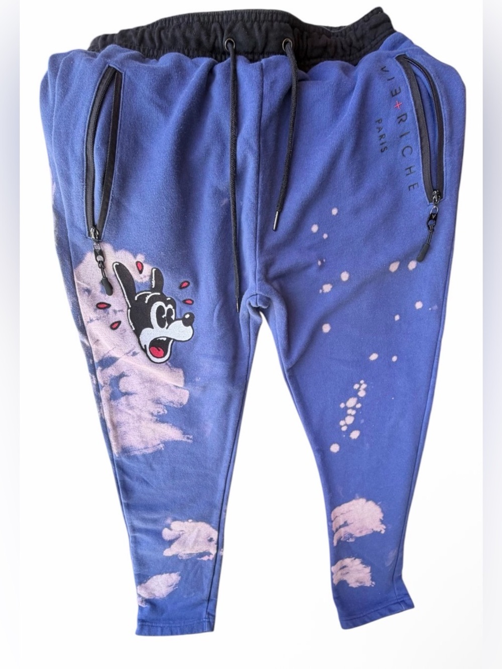 Vie+Riche PARIS Drawstring Jogger Pants Multicolor Size XL Blue Tie Dye